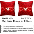 thumbnail image 3 of Valentines Day Pillow Covers 16x16 Red White Love Pillows Cases Simple Heart Pillow Covers Valentines Day Decor for Indoors Couch Bed Living Room in 2 Pcs, 3 of 6