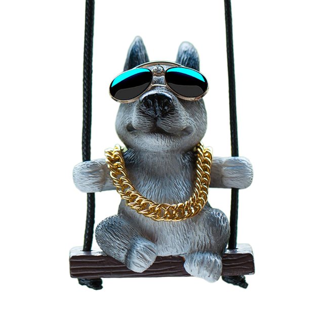 Accesorios colgantes para espejo de coche, colgante para coche y camión, bonito Pug oscilante, accesorios para coche, decoraciones para espejo Estilo B