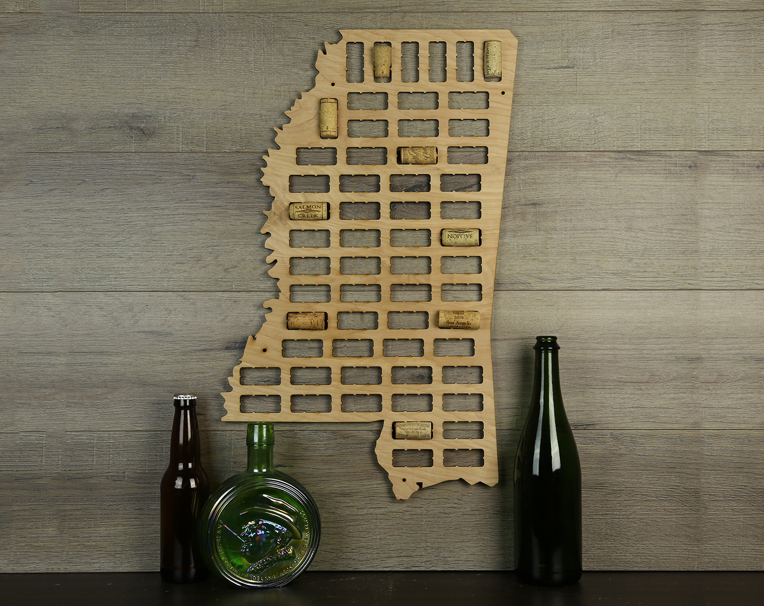 Wine Cork Traps State of Mississippi Wooden Wine Cork Holder Organizer