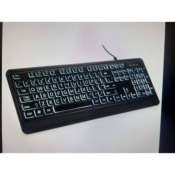Large text keyboard LED backlight USB wired keyboard.
