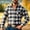 Dark Blue, variant on SGFCWSX Men's Flannel Shirt Plaid Long Sleeve Button Down Western Casual with Chest Pocket Shirts Coffee Size 4XL