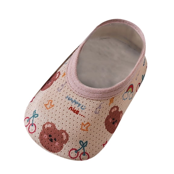 Baby Girl Shoes Spring Summer Kids Cartoon Bear Mesh Soft Sole Non Floor Socks Shoes Toddler Boy Sneakers Brown 0 Months-3 Months