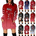 thumbnail image 3 of Vestido con capucha con estampado navideño,Vestido con capucha para mujer Vestido con capucha de Navidad para mujer Vestido con capucha y sudadera con capucha Tecnología avanzada, 3 of 6