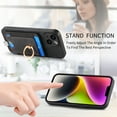 thumbnail image 6 of Wallet Case Designed for iPhone 13 with Detachable Card Holder, Rotation Ring Kickstand Case, Magnetic Vintage PU Leather Cover Compatible with MagSafe Shockproof Case for iPhone 13, Black, 6 of 10