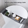 thumbnail image 3 of Bathtub Tray Antiskid Foldable Hollow-carved Retractable Strong Load Bearing Keep Tidy Bathroom Accessories Multi-Function Retractable Bathtub Storage Rack for Bathroom, 3 of 8
