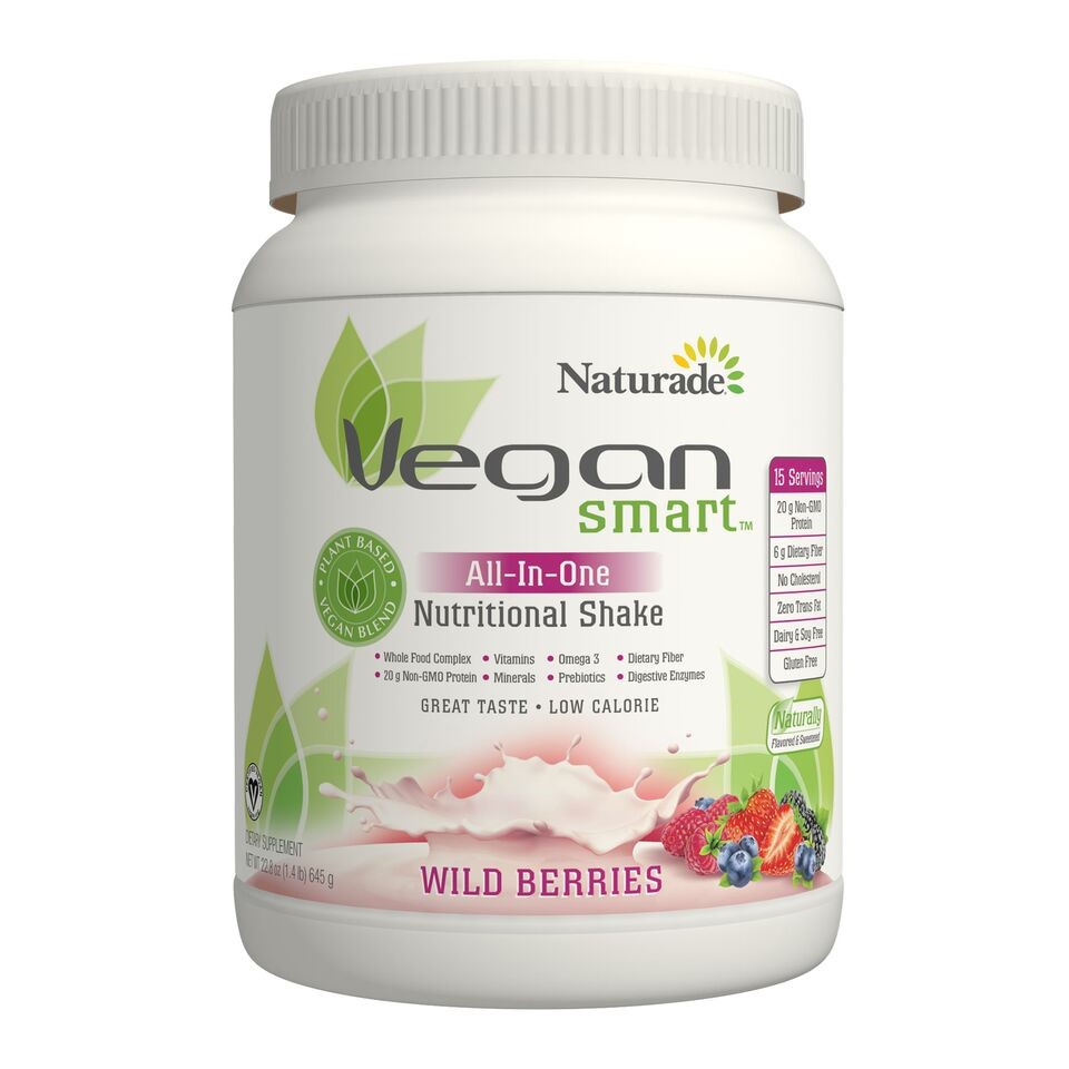 Naturade Vegan Smart Plant Protein Powder, Berry, 20g Protein, 1.4 Lb