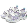 thumbnail image 4 of Wdgfv Boys Sandals Kids Hiking Sandals Toddler Sandals Boys Girls Summer Sandals No Rubber Sole Toddler Shoes Purple 4-4.5 Years, 4 of 4