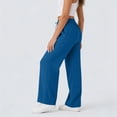 thumbnail image 4 of Jaunzuar Summer Pants for Women Straight Leg Elastic Waist Drawstring Pants Loose Versatile Casual Pants with Pockets XL, 4 of 6