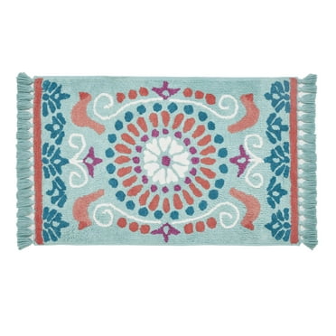 The Pioneer Woman Mazie Two-Color Floral Crochet Coral Cotton Bath Rug ...