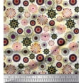 thumbnail image 1 of Soimoi Poly Georgette Fabric Mandala Kaleidoscope Print Fabric by the Yard 42 Inch Wide, 1 of 1