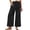 Black, variant on Women's Cotton Linen Harem Pants High Waisted Criss-cross Waistband Trousers Relaxed Fit Cropped Wide Leg Lounge Pants with Pockets