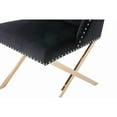 thumbnail image 4 of Fabric Upholstered Dining Chair with Nailhead Trims, Black and Gold- Saltoro Sherpi, 4 of 6