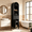Black, variant on 64.2" Tall Bathroom Storage Cabinet, Arched Narrow Storage Cabinet with 1 Barn Door, 1 Drawer and Adjustable Shelves, Floor Cabinet for Bathroom, Living Room, Entryway, Kitchen, Black