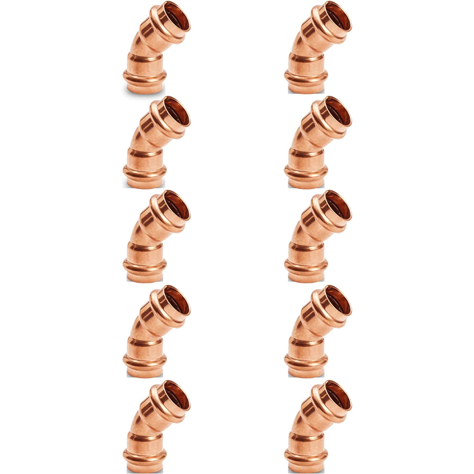 DMNI 1" Copper Propress Elbow 45 Degree Copper Elbow Plumbing Copper Fitting Pack of 100