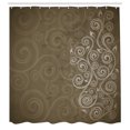 thumbnail image 2 of Ambesonne Ornamental Shower Curtain, Floral Swirls Ivy Ombre, 69"Wx75"L, Sepia White, 2 of 4