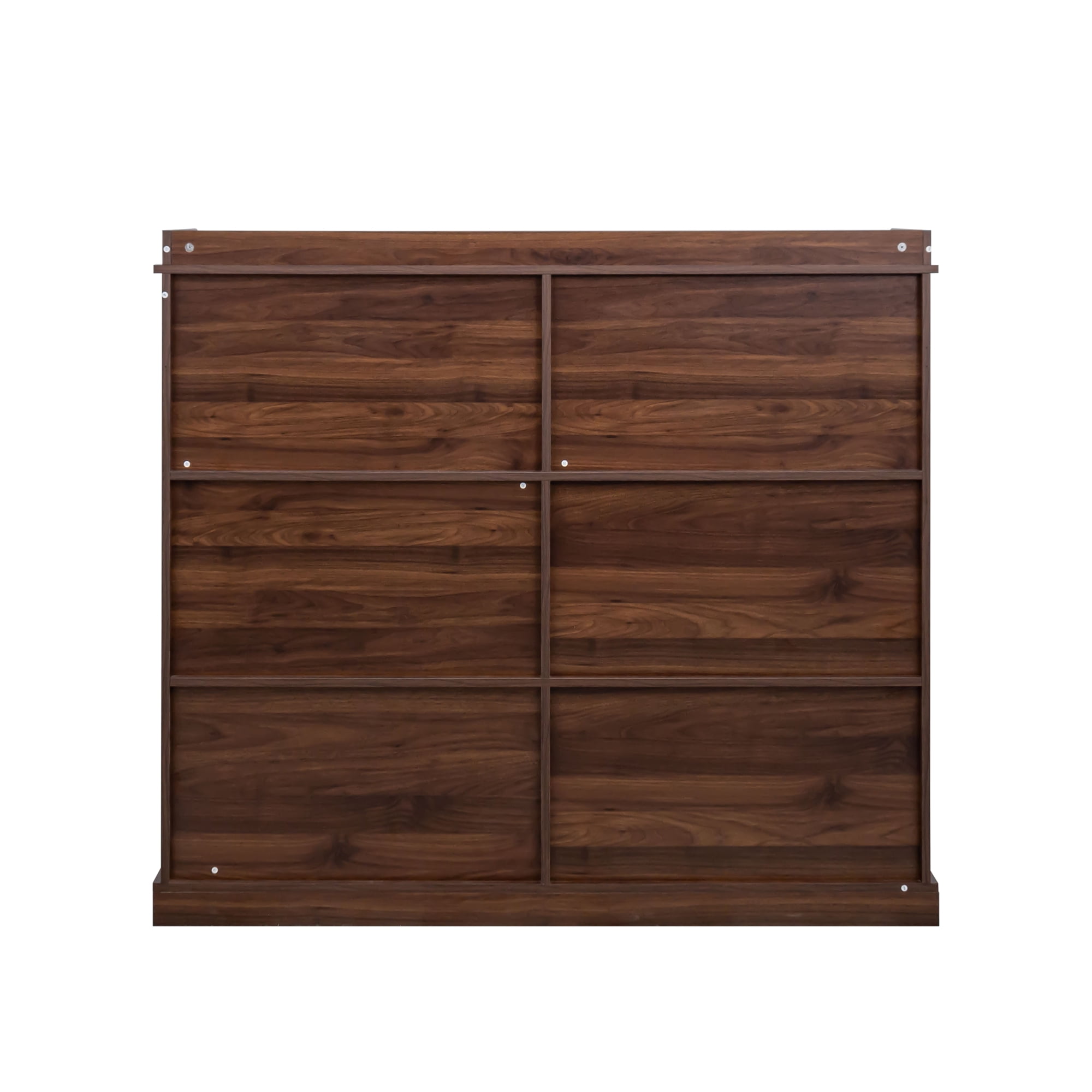 Bookcase, 10 Open Shelves Storage Unit with Melamine Finish, for Books Decor Collectibles in Living Room Office, Walnut