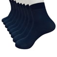 thumbnail image 2 of Resicozy 4 Pair Mens Crew Socks Ankle Athletic Running Casual Trendy Solid Color Socks 2026 Navy, 2 of 4