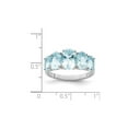 thumbnail image 4 of 3.00 Carat (Ctw) Light Aquamarine Five Stone Ring in Sterling Silver for Women, 4 of 4