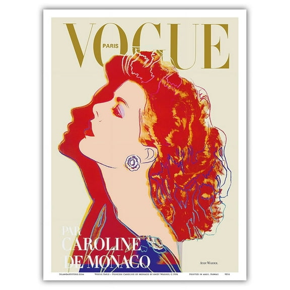 Fashion Magazine Paris - Princess Caroline of Monaco - Vintage Magazine Cover by Andy Warhol c.1984 - Master Art Print (Unframed) 9in x 12in