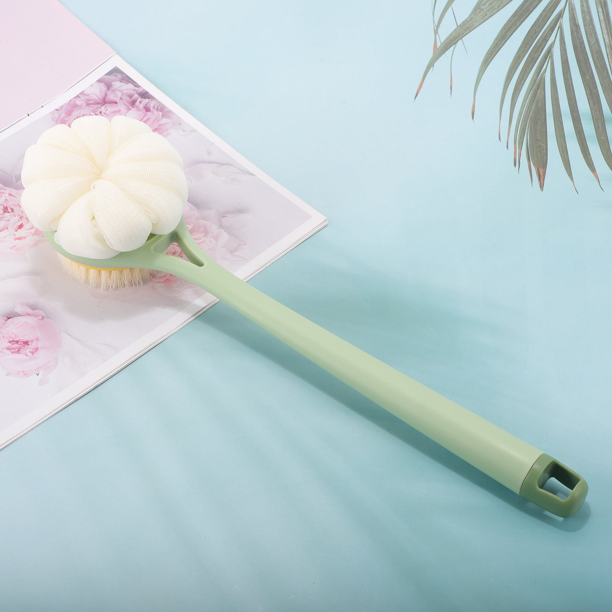 Unique Bargains Bath Brush Body Scrubber 14.96"x3.94"x2.36" Green