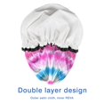 thumbnail image 4 of Shower Caps,Colorful Mandala Tie Dye Pattern Waterproof Shower Cap for Women 4 Pieces,Double Reusable Hair Cover for Shower PEVA Elastic Stretch Hem, 4 of 7