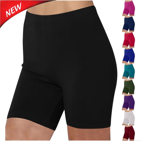 Tqyyweavej Women's Biker Shorts High Waist Workout Solid Color Yoga Shorts Seamless Tight Stretch Leggings Bermuda Shorts for Women