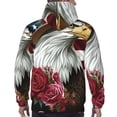 thumbnail image 7 of Kdxio Eagle With Hat And Roses Print Mens Casual Hooded Collar Drawstring Hoodies Pullover Sweatshirts Casual Long Sleeve Shirts-3X-Large, 7 of 7