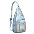 thumbnail image 1 of Summer Beach Sling Backpack - Mermaid & Seashell Design Crossbody Shoulder Bag, Fashionable Daypack, 1 of 4
