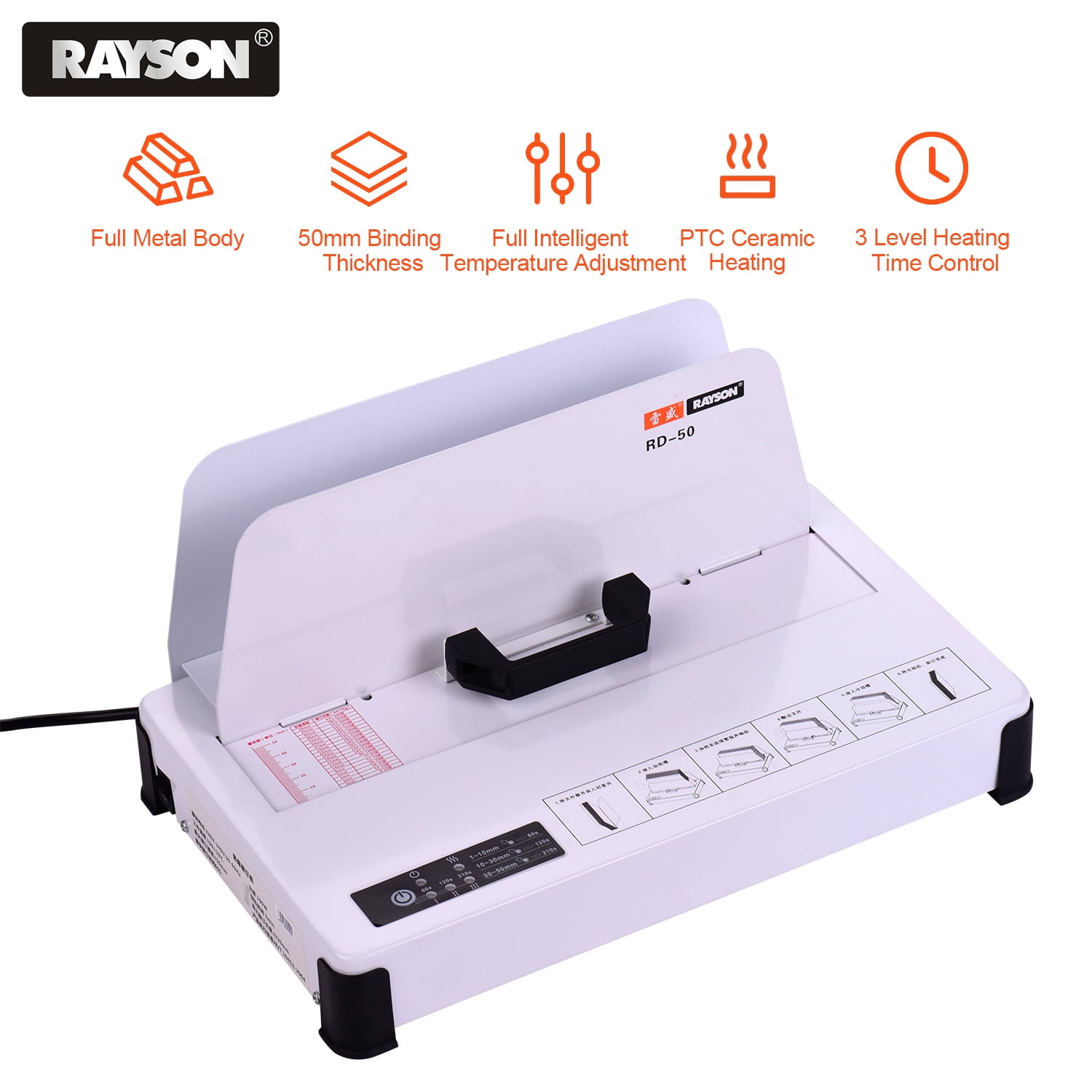 RAYSON Desktop Hot Melt Binding Machine A4 Books Contract Document