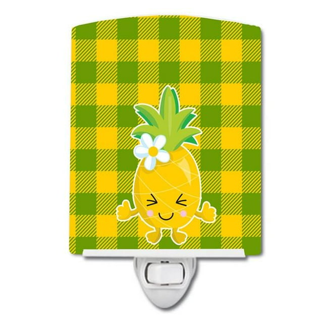 Carolines Treasures BB8960CNL Pineapple Blinky Face Ceramic Night Light