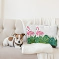 thumbnail image 4 of Ambesonne Tropical Throw Pillow Cover 2 Pack, Exotic Nature Flamingo, 16", Green Pink Blue, 4 of 5