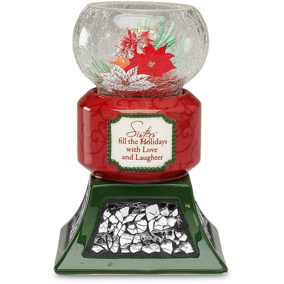 Up Words by Pavilion Holiday Tea Light Candle Holder, Sister Sentiment, 5-1/2-Inch Tall, Includes Tea Light Candle