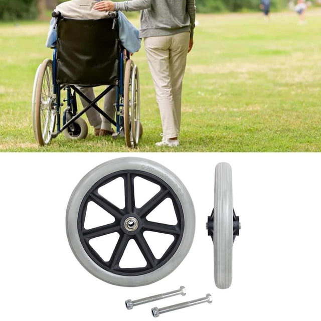 2x Roue avant 8 Pouces Roulette pour Accessoires de Fauteuils Roulants Roues de Remplacement Roues de Remplacement Rollators Marcheurs Gris