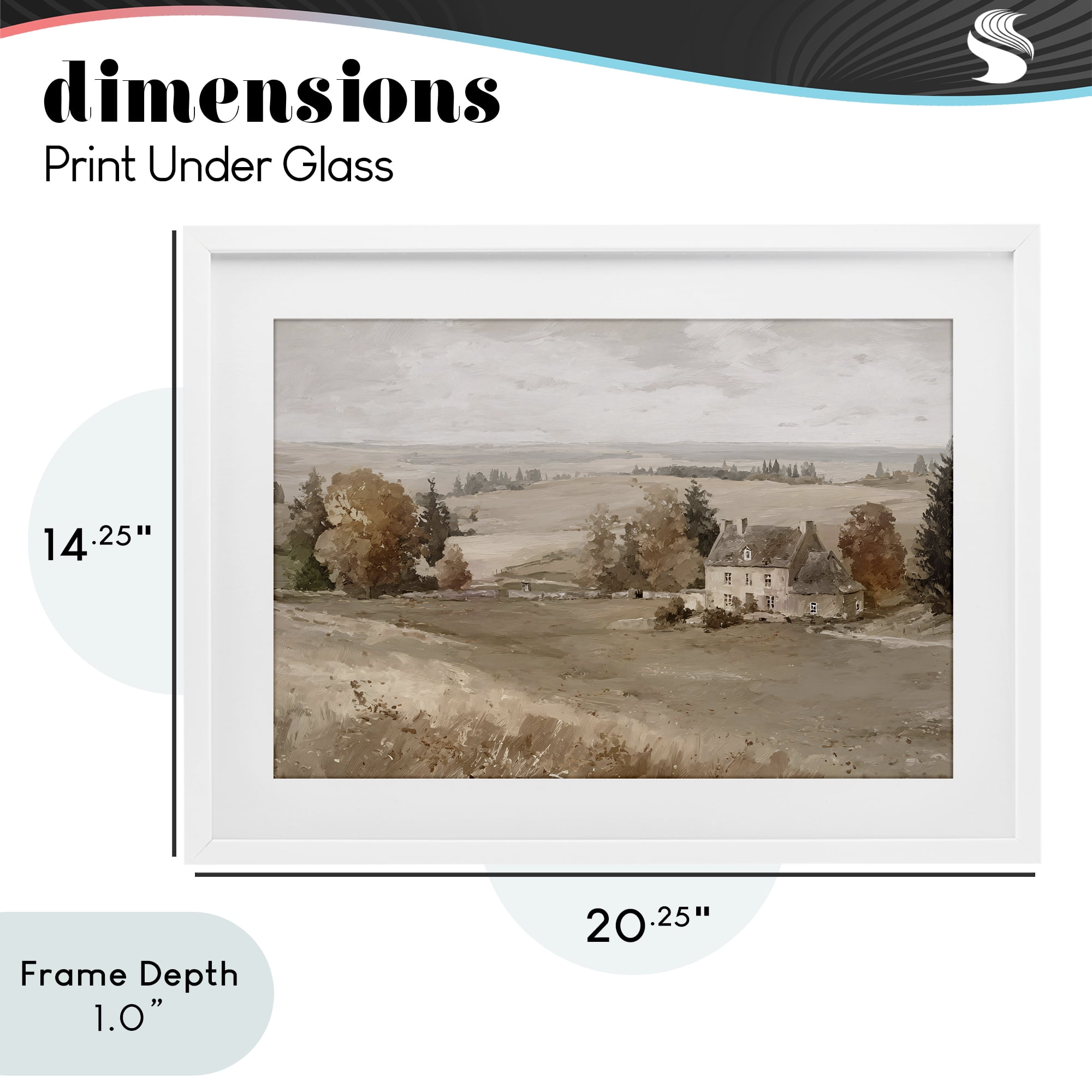 Stupell Industries Quaint Cottage in Countryside White Framed Print Under Glass, design by Jacky Ngan