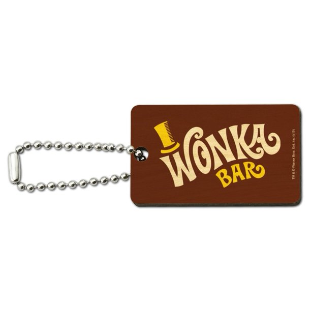 Graphics And More Willy Wonka And The Chocolate Factory Wonka Bar Logo Wood Wooden Rectangle Keychain Key Ring Walmart Com Walmart Com