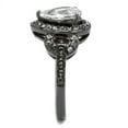 thumbnail image 4 of IP Light Black (IP Gun) Stainless Steel Ring with AAA Grade CZ in Clear for Women Clear Stone Color Style TK2655 Size 8, 4 of 4