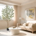 thumbnail image 5 of Lyacmy 5ft Artificial Olive Tree with Realistic Leaves and Natural Trunk, Faux Potted Plants with Black Plastic Pot for Home Office Decor, 5 of 9