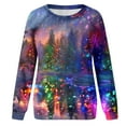 thumbnail image 6 of Uootdi Christmas Sweatshirts for Women Gift Christmas Trees Snowflake Snowman Reindeer Sequined Print Blouse Long Sleeve T Shi rts for Women, 6 of 7