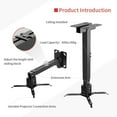 thumbnail image 2 of VANKYO Universal Projector Ceiling Mount, Adjustable Height, Rotating Joint, Wall Mount Projectors Bracket, Black, 2 of 7