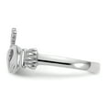 thumbnail image 3 of 14k White Gold Women's Claddagh Crowned Heart Ring, 3 of 5