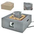 thumbnail image 1 of Costway 28" Patio Fountain Fire Pit Table 50,000 BTU Square Propane Fire Pit withPVC Cover, 1 of 9