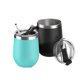 thumbnail image 1 of Pack de 2 copas de vino de acero inoxidable aisladas con tapa, regalo de camping para mujer, 1 of 8