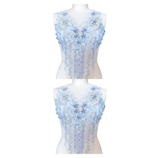 maskred Sturdy And Durable Lace Applique With 3D Beads And Rhinestones With Materials Are Sturdy And Durable Multiple Colors Light purple B 2Set