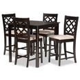 thumbnail image 1 of Baxton Studio Sand Fabric Upholstered and Brown Finished Wood 5-Piece Pub Set, 1 of 9