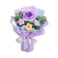 thumbnail image 4 of Ramo de flores de ganchillo, decoración del hogar, flores preservadas para el Día de San Valentín Violeta, 4 of 9
