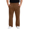 thumbnail image 2 of Men's Baggy Sweatpants Cotton Fleece Wide Leg Lounge Sweat Pants Drawstring Waist Jogging Pants with Pockets Coffee 2XL, 2 of 4