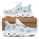 thumbnail image 1 of Yikeluo Zapatillas deportivas de malla con estampado de dibujos animados de gato y perro para mujer, transpirables, con plataforma y cordones, para enfermería, 1 of 6