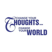 Change Your Thoughts, Change Your World Vinyl Quote - Large - Royal Blue