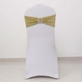 thumbnail image 2 of Efavormart 5 Pack Champagne Shimmer Tinsel Spandex Chair Sashes With Round Silver Rhinestone Chair Buckles - 5"x12", 2 of 11