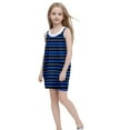 thumbnail image 3 of Cute Dresses for Teen Girls with Pockets 2025 5-14 Years Kids Cute Stripe Printed Spaghetti Strap Pullover Beach Mini Sun Dress, 3 of 5